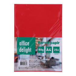 PAPIR BARVNI A4 80g 25 V PAKETU RDEČA