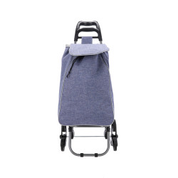 NAKUPOVALNI VOZIČEK TROJNA KOLESA Poliester DENIM VIJOLIČNA