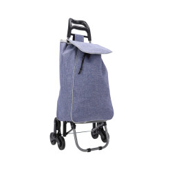 NAKUPOVALNI VOZIČEK TROJNA KOLESA Poliester DENIM VIJOLIČNA